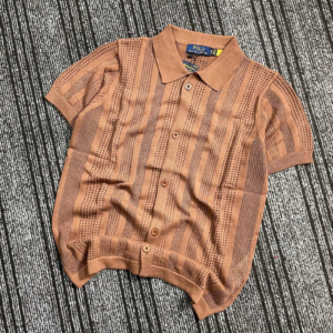 Premium Cotton Knit Polo Shirt- Light coffee